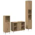 Set mobilier de baie, 3 piese, gri sonoma, lemn prelucrat GartenMobel Dekor