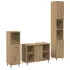 Set mobilier de baie, 3 piese, gri sonoma, lemn prelucrat GartenMobel Dekor