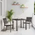 Set de masă pentru grădină 3 pcs Negru și Gri Ratan PE GartenMobel Dekor