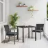 Set de masă pentru grădină 3 pcs Negru și Gri Ratan PE GartenMobel Dekor