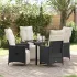 Set de masă pentru grădină cu pernă 5 pcs Negru poliratan GartenMobel Dekor