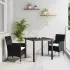 Set de masă pentru grădină cu pernă 3 pcs Gri poliratan GartenMobel Dekor