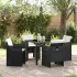 Set de masă pentru grădină cu pernă 5 pcs Negru poliratan GartenMobel Dekor