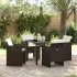 Set de masă pentru grădină cu pernă 5 pcs Negru poliratan GartenMobel Dekor