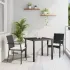 Set de masă pentru grădină cu pernă 3 pcs Negru poliratan GartenMobel Dekor
