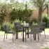 Set de masă pentru grădină cu pernă 5 pcs Gri poliratan GartenMobel Dekor