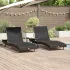 Șezlong 3 pcs Negru 197 x 70 x 82 cm poliratan GartenMobel Dekor
