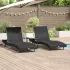 Șezlong 3 pcs Negru 197 x 70 x 82 cm poliratan GartenMobel Dekor