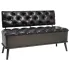 Bancă de depozitare cu spătar, crem, 110 cm, material textil GartenMobel Dekor