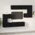 Set comodă TV Pe perete 8 pcs Stejar Negru Lemn compozit GartenMobel Dekor