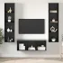 Set comodă TV Pe perete 3 pcs Stejar Negru Lemn compozit GartenMobel Dekor