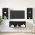 Set comodă TV Pe perete 3 pcs Stejar Negru Lemn compozit GartenMobel Dekor