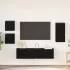 Set comodă TV Pe perete 5 pcs Stejar Negru Lemn compozit GartenMobel Dekor