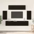 Set comodă TV Pe perete 6 pcs Stejar Negru Lemn compozit GartenMobel Dekor