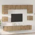 Set comodă TV Pe perete 8 pcs Lemn Vechi Lemn compozit GartenMobel Dekor