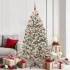 Brad de Crăciun artificial Verde și alb 180 cm PVC și Metal GartenMobel Dekor