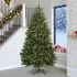Brad de Crăciun artificial Verde și alb 270 cm PVC și Metal GartenMobel Dekor