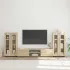 Set comodă TV cu sertar cu raft FLORIN 3 pcs Alb Lemn compozit GartenMobel Dekor