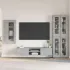 Set comodă TV cu sertar cu raft FLORIN 3 pcs Alb Lemn compozit GartenMobel Dekor