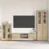 Set comodă TV cu sertar cu raft FLORIN 3 pcs Alb Lemn compozit GartenMobel Dekor
