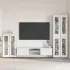 Set comodă TV cu sertar cu raft FLORIN 3 pcs Alb Lemn compozit GartenMobel Dekor