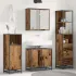 Set de mobilier pentru baie 3 pcs Stejar Negru Lemn compozit GartenMobel Dekor