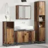 Set de mobilier pentru baie 3 pcs Stejar Negru Lemn compozit GartenMobel Dekor