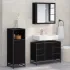 Set de mobilier pentru baie 3 pcs Stejar Negru Lemn compozit GartenMobel Dekor
