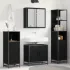 Set de mobilier pentru baie 3 pcs Stejar Negru Lemn compozit GartenMobel Dekor