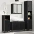 Set de mobilier pentru baie 3 pcs Stejar Negru Lemn compozit GartenMobel Dekor