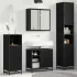 Set de mobilier pentru baie 3 pcs Stejar Negru Lemn compozit GartenMobel Dekor