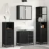 Set de mobilier pentru baie 4 pcs Stejar Negru Lemn compozit GartenMobel Dekor
