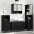 Set de mobilier pentru baie 3 pcs Stejar Negru Lemn compozit GartenMobel Dekor