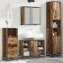 Set de mobilier pentru baie 3 pcs Stejar Negru Lemn compozit GartenMobel Dekor