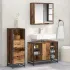Set de mobilier pentru baie 3 pcs Stejar Negru Lemn compozit GartenMobel Dekor