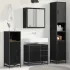 Set de mobilier pentru baie 3 pcs Stejar Negru Lemn compozit GartenMobel Dekor