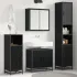 Set de mobilier pentru baie 3 pcs Stejar Negru Lemn compozit GartenMobel Dekor