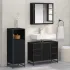 Set de mobilier pentru baie 3 pcs Stejar Negru Lemn compozit GartenMobel Dekor