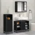 Set de mobilier pentru baie 3 pcs Stejar Negru Lemn compozit GartenMobel Dekor