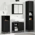 Set de mobilier pentru baie 4 pcs Stejar Negru Lemn compozit GartenMobel Dekor