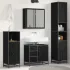 Set de mobilier pentru baie 4 pcs Stejar Negru Lemn compozit GartenMobel Dekor