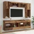 Set Dulap pentru Televizor Montat pe Perete 6 pcs Stejar Negru GartenMobel Dekor