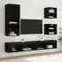 Unități TV de perete cu LED 5 pcs Stejar Negru Lemn compozit GartenMobel Dekor