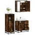 Set de mobilier pentru baie 3 pcs Stejar Negru Lemn compozit GartenMobel Dekor