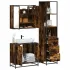 Set de mobilier pentru baie 3 pcs Stejar Negru Lemn compozit GartenMobel Dekor