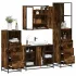 Set de mobilier pentru baie 4 pcs Stejar Negru Lemn compozit GartenMobel Dekor