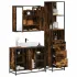 Set de mobilier pentru baie 3 pcs Stejar Negru Lemn compozit GartenMobel Dekor