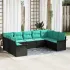 Set de canapele pentru grădină cu pernă 9 pcs Negru poliratan GartenMobel Dekor