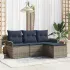 Set de canapele pentru grădină cu pernă 4 pcs Gri poliratan GartenMobel Dekor