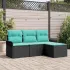 Set de canapele pentru grădină cu pernă 4 pcs Gri poliratan GartenMobel Dekor